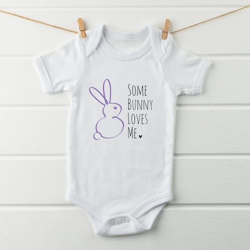 Cute Easter Some Bunny Loves Me Baby Bodysuit