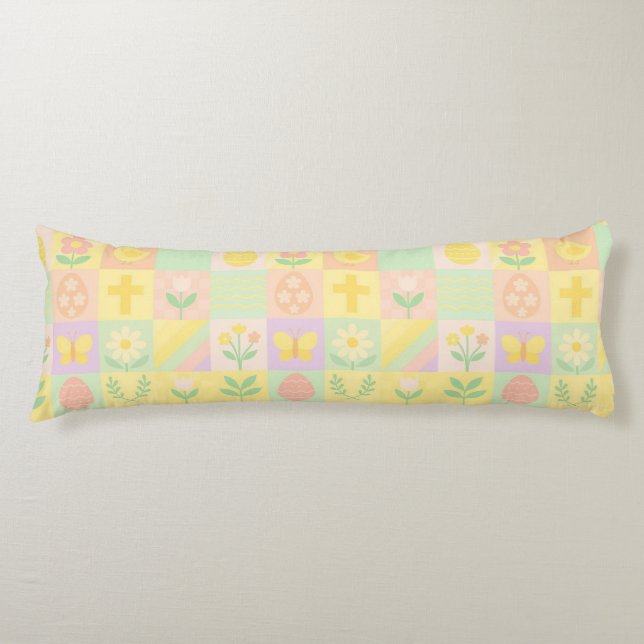 Cute Easter/spring patterned Body Pillow (Front)