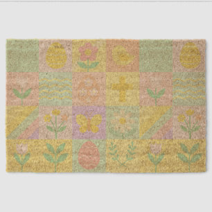 Cute Easter/spring patterned Fiber Doormat
