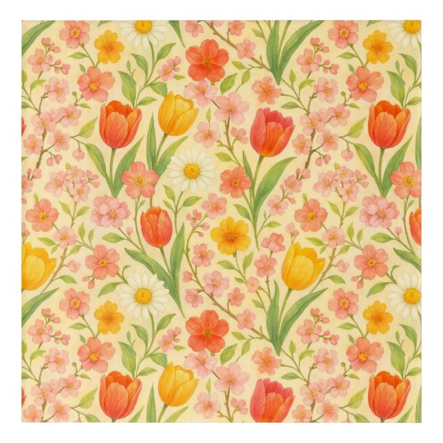 Cute Easter/spring patterned flowers Acrylic Print (Front)