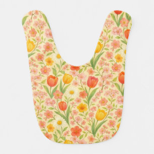Cute Easter/spring patterned flowers Baby Bib