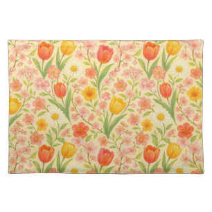 Cute Easter/spring patterned flowers Cloth Placemat