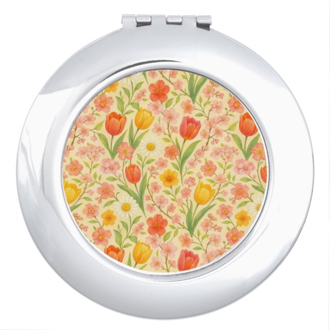 Cute Easter/spring patterned flowers Compact Mirror (Front)