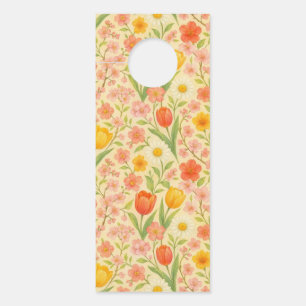 Cute Easter/spring patterned flowers Door Hanger