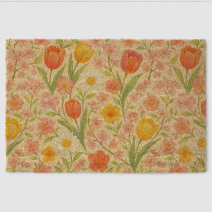 Cute Easter/spring patterned flowers Fiber Doormat