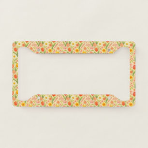 Cute Easter/spring patterned flowers License Plate Frame
