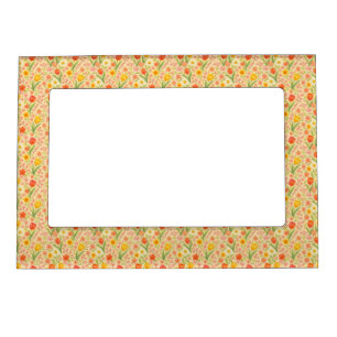 Cute Easter/spring patterned flowers Magnetic Frame