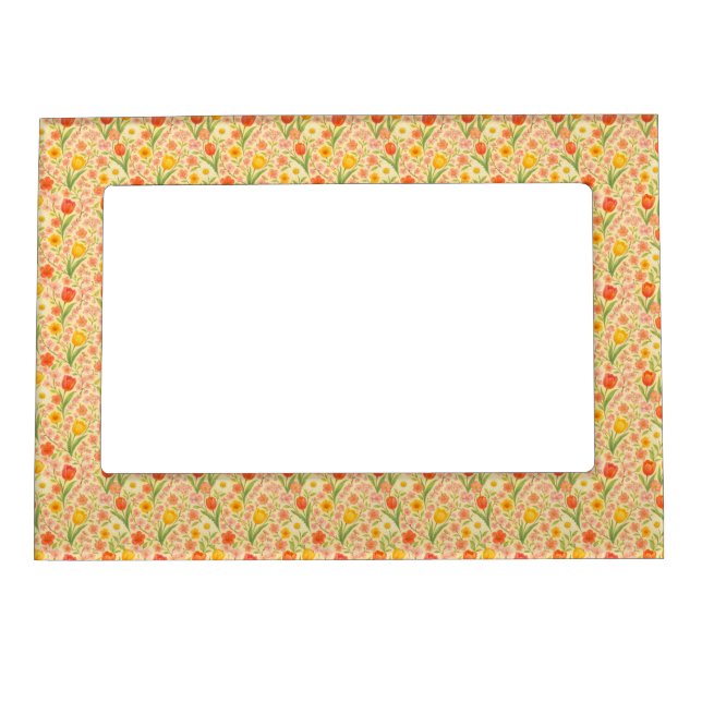 Cute Easter/spring patterned flowers Magnetic Frame (Front)