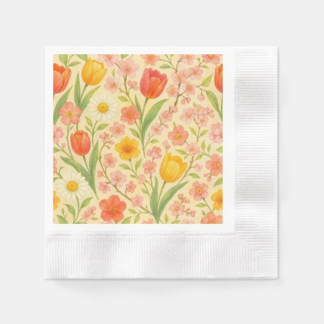 Cute Easter/spring patterned flowers Napkins (Front)