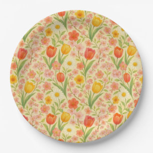 Cute Easter/spring patterned flowers Paper Plates