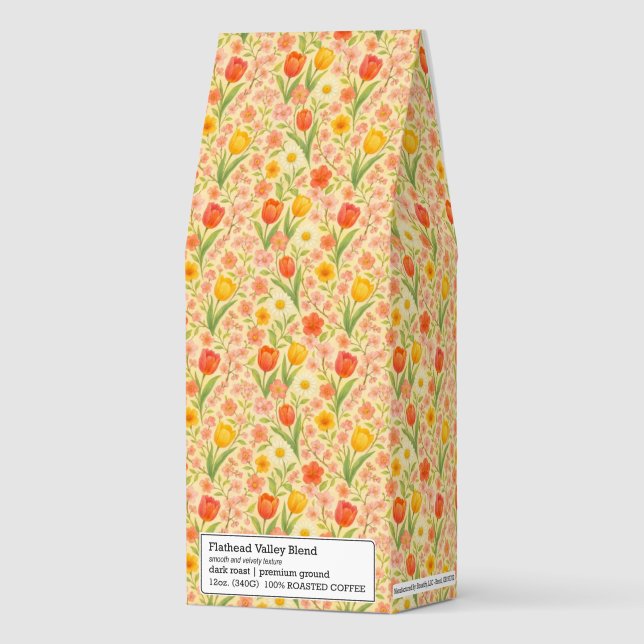 Cute Easter/spring patterned flowers Roasted Coffee (Front)
