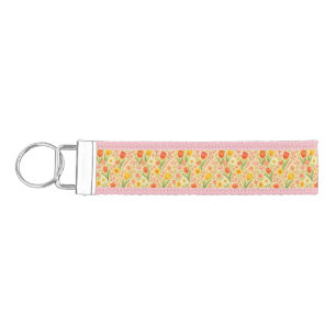 Cute Easter/spring patterned flowers Wrist Keychain