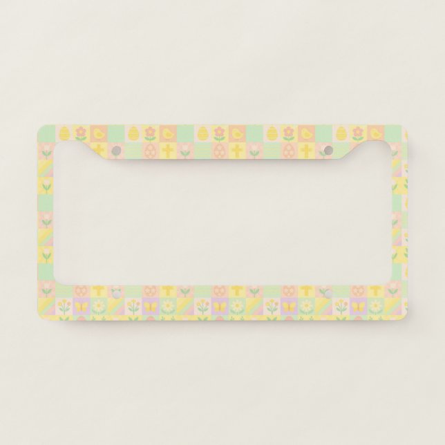 Cute Easter/spring patterned License Plate Frame (Front)