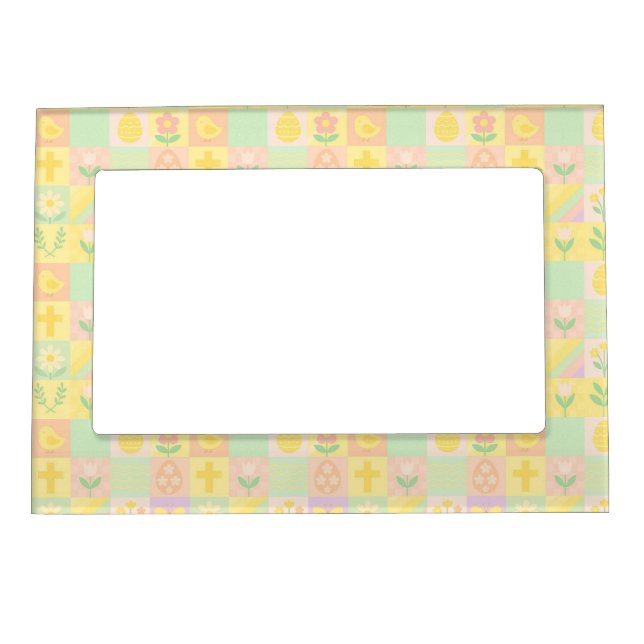 Cute Easter/spring patterned Magnetic Frame (Front)
