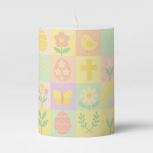 Cute Easter/spring patterned Pillar Candle