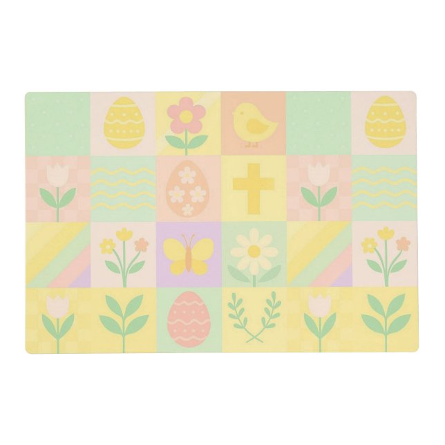 Cute Easter/spring patterned Placemat (Front)