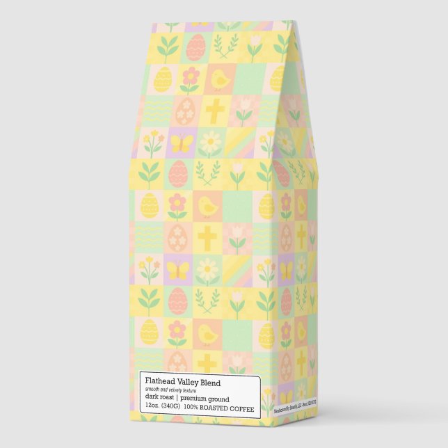 Cute Easter/spring patterned Roasted Coffee (Front)