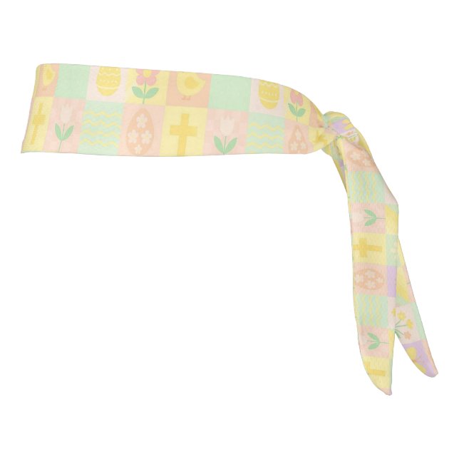 Cute Easter/spring patterned Tie Headband (Rotate 90)