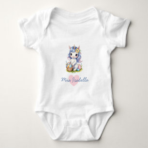 Cute Easter / Spring Unicorn Baby Bodysuit