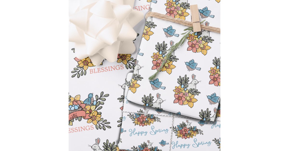 Cute Easter Springtime Wrapping Paper Sheets | Zazzle