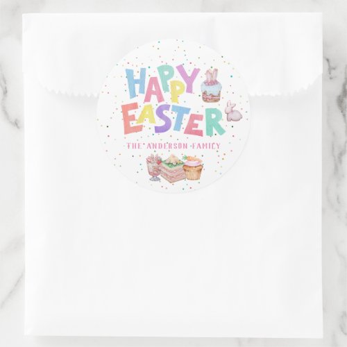 Cute Easter Treats  Colorful Easter Classic Round Sticker