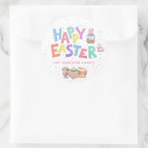 Cute Easter Treats Colorful Easter Classic Round Sticker