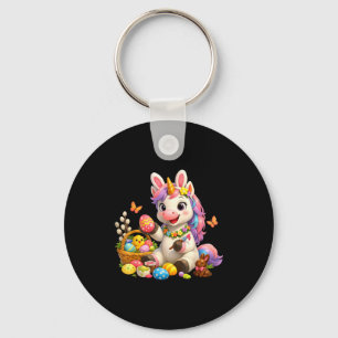 Cute easter unicorn bunny egg magical rainbow keychain