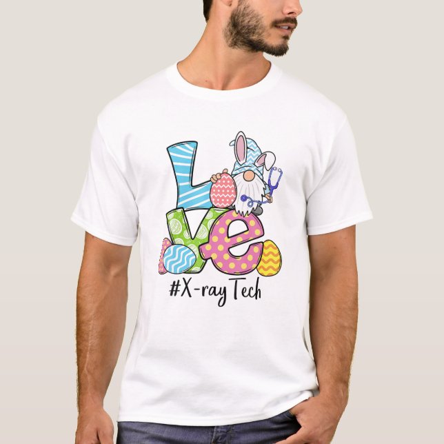Cute Easter X-Ray Tech Nurse Bunny Ears Easter Gno T-Shirt (Front)