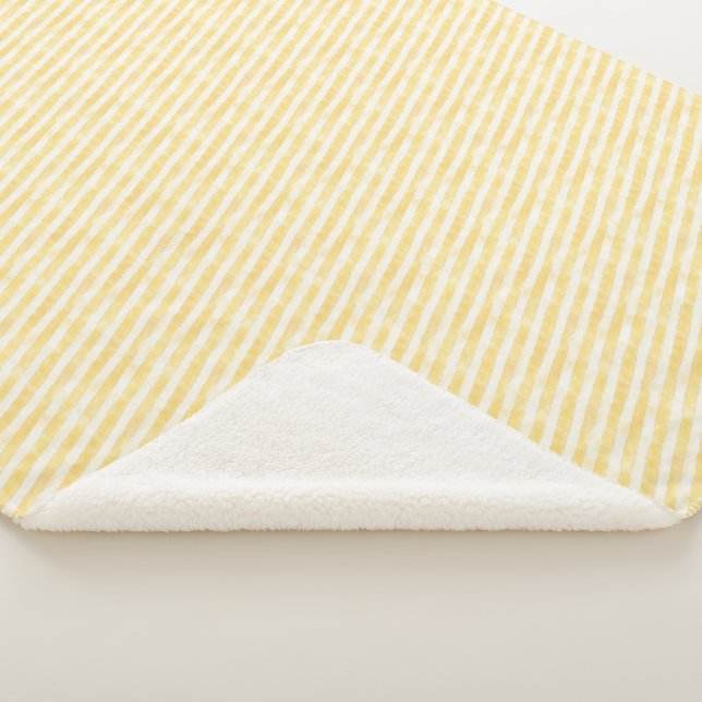 Cute Easter Yellow Stripes Sherpa Blanket (3/4)