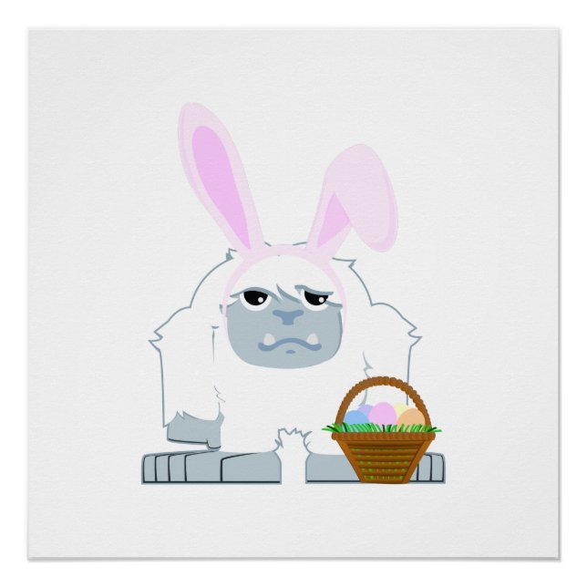 Cute Easter Yeti Poster (Front)