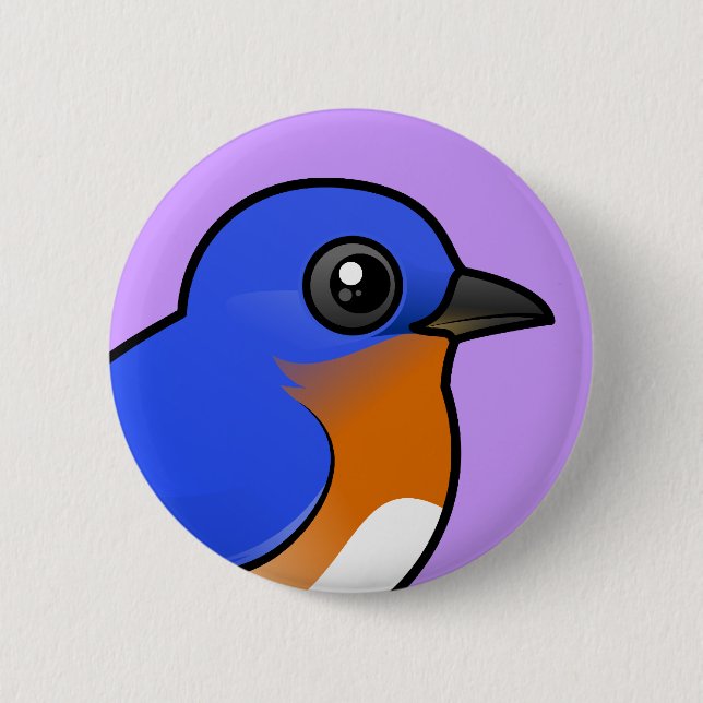Cute Eastern Bluebird Pinback Button (Front)