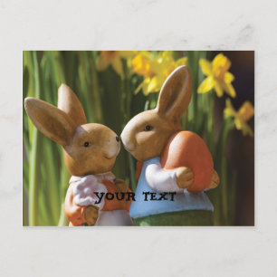 Cute Eastern Postcard with rabbits
