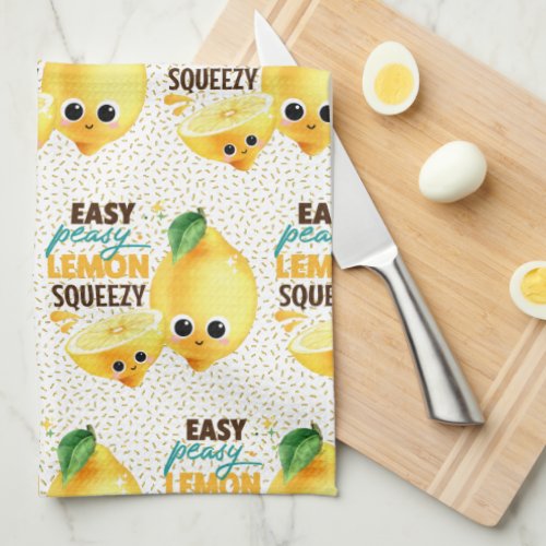 Cute Easy Peasy Lemon Squeezy Fun Kitchen Towels