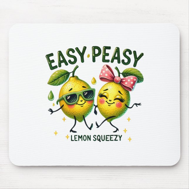 Cute Easy Peasy Lemon Squeezy Hello Summer Vacatio Mouse Pad (Front)
