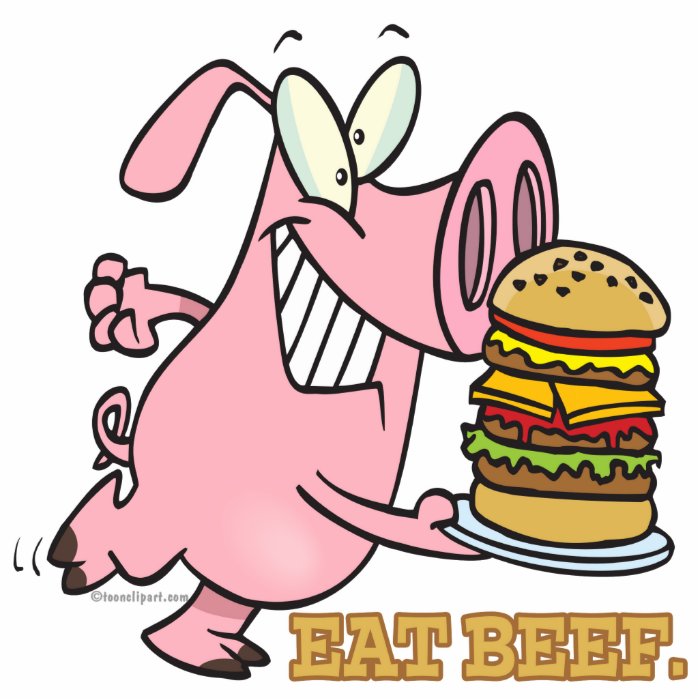 cute eat beef burger piggy pig cartoon photo cutouts