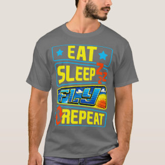 Cute Eat Sleep Fly Repeat Airplane Pilot Aviation T-Shirt