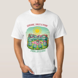 Cute Echeveria Succulent Picnic Kawaii Spring T-Shirt