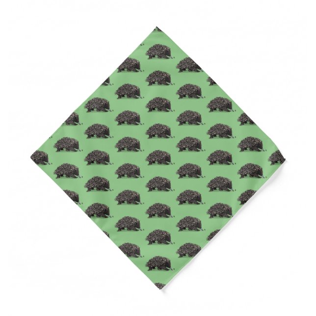 Cute echidna with bee cartoon illustration bandana (Front)