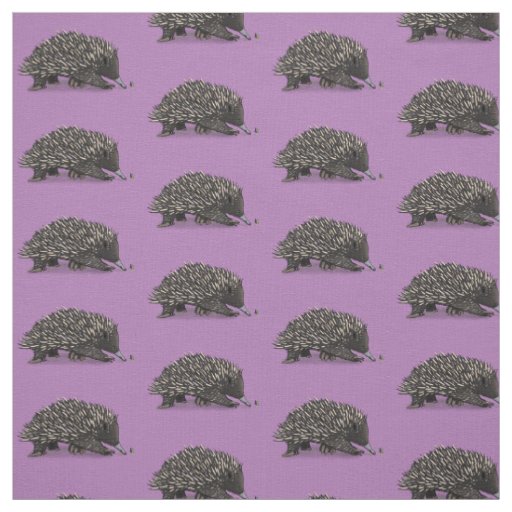 Cute echidna with bee cartoon illustration fabric
