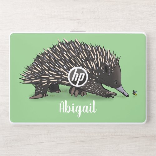 Cute echidna with bee cartoon illustration HP laptop skin