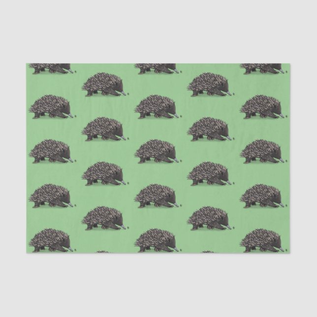 Cute echidna with bee cartoon illustration tissue paper (Front)