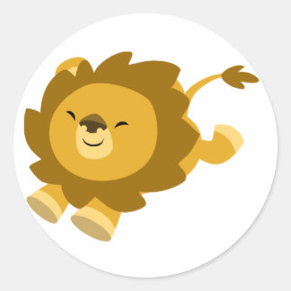 Cute Ecstatic Cartoon Lion Sticker