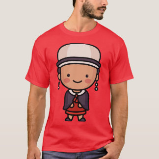 Cute Ecuadorian Woman in Traditional Clothing toon T-Shirt