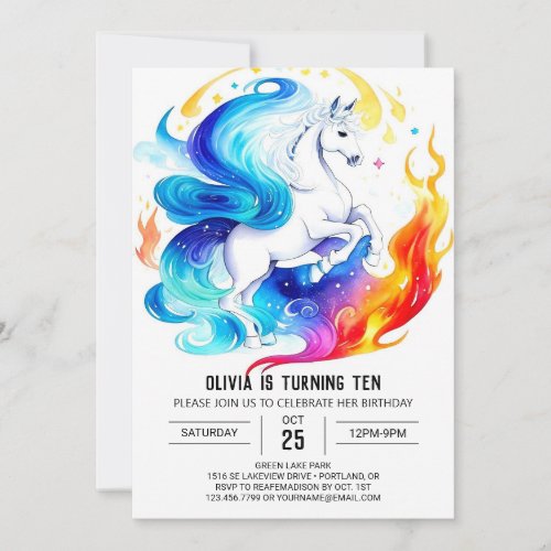 Cute Editable Horse Birthday Invitation