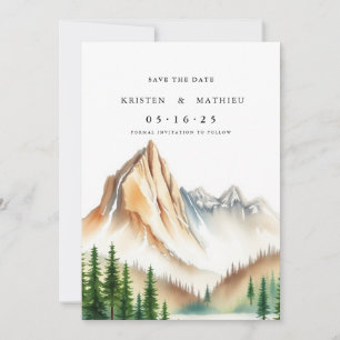 Cute Editable Mountain Save The Date