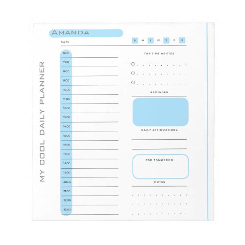 Cute Editable Tear Away Daily Planner  Notepad