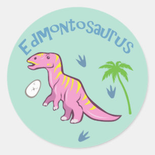 Cute Edmontosaurus Classic Round Sticker