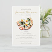 Cute Egg Basil Pizza Bridal Shower Party Invite (Standing Front)
