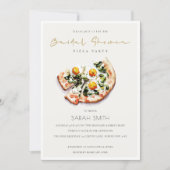 Cute Egg Basil Pizza Bridal Shower Party Invite (Front)