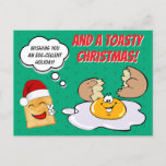 Cute Egg-cellent Toasty Food Pun  Holiday Postcard